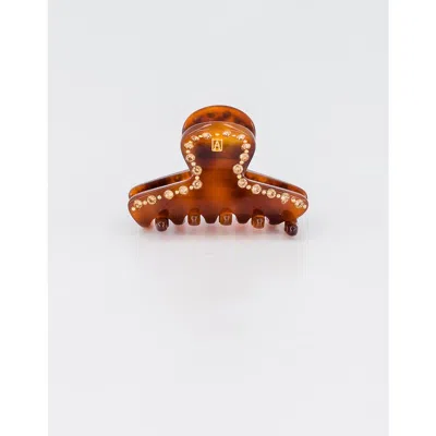 Alexandre De Paris Raspail Acetate Strass Small Hair Claw Clip In Ecaille