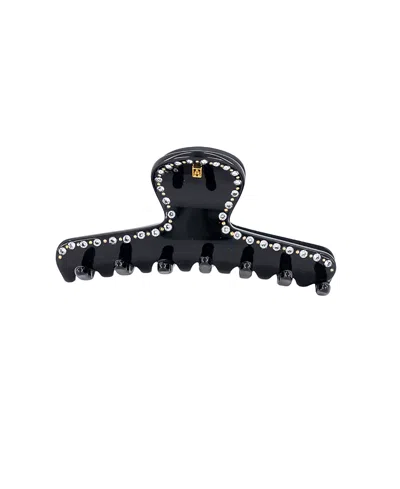 Alexandre De Paris Raspail Strass Acetate Hair Clip In Black