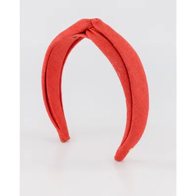 Alexandre De Paris Saharienne Linen Headband In Red