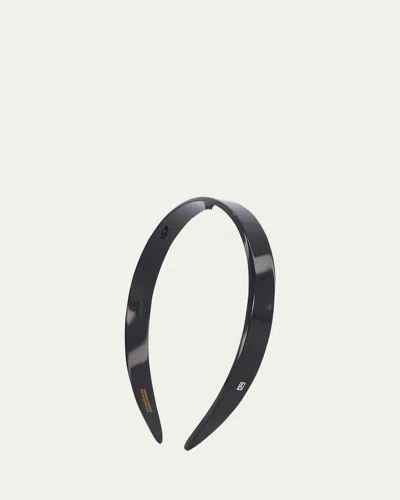 Alexandre De Paris Sleek Acetate Headband In Black