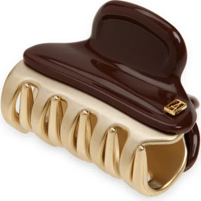 Alexandre De Paris Small Hair Clip In Brown