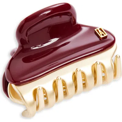 Alexandre De Paris Small Hair Clip In Burgundy