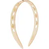 Alexandre De Paris Swarovski Crystal Headband In Sand