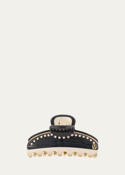 Alexandre De Paris Swarovski Crystal Jaw Hair Clip In Black
