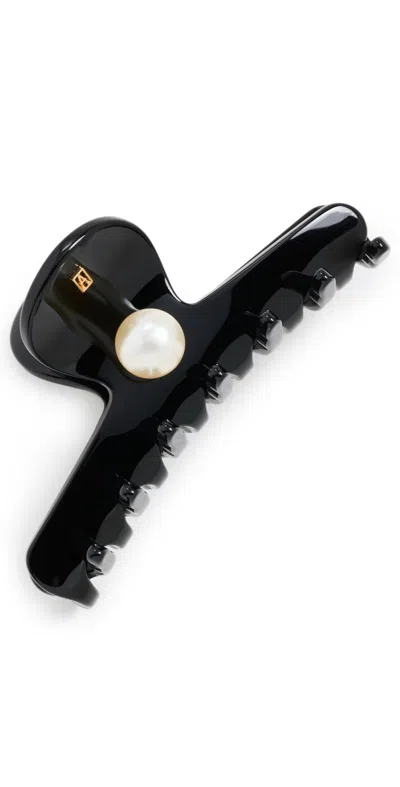 Alexandre De Paris Swarovski Pearl Clip Black