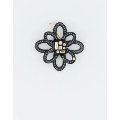 Alexandre De Paris Tango Strass Side Barette In Black