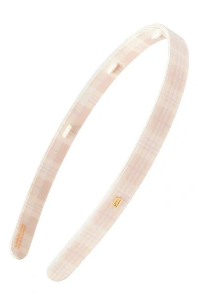 Alexandre De Paris Tartan Thin Headband In Pink