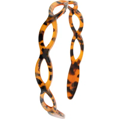 Alexandre De Paris Techno Cutout Acetate Headband In Brown