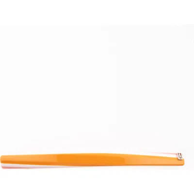 Alexandre De Paris Thin Stripes Acetate Barrette In Gold