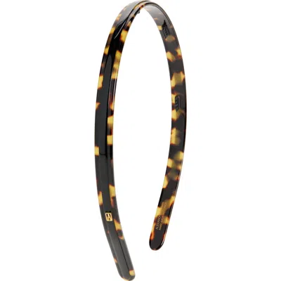 Alexandre De Paris Tortoiseshell Pattern Slim Headband In Brown