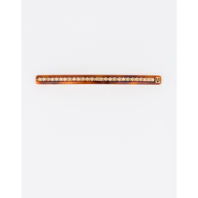 Alexandre De Paris Tuileries 10 Acetate Strass Long Barette In Brown