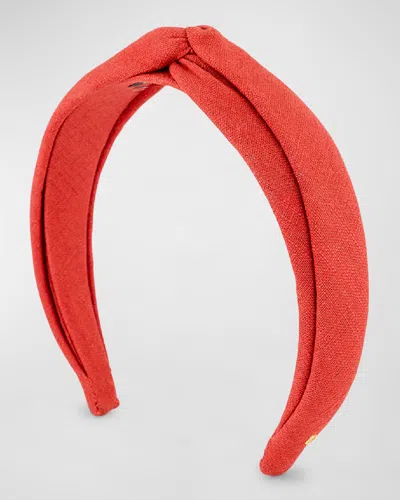 Alexandre De Paris Twisted Cotton Headband In Orange