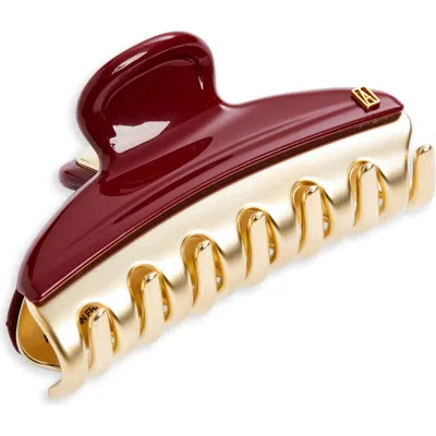 Alexandre De Paris Two-tone Claw Clip In Burgundy