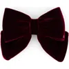 Alexandre De Paris Velvet Bow Barrette In Burgundy