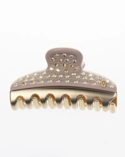 Alexandre De Paris Vendome Crystals Medium Hair Clip In Brown