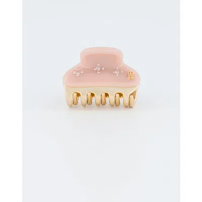 Alexandre De Paris Vendome Soleil Levant Acetate And Crystals Hair Claw Clip In Pink