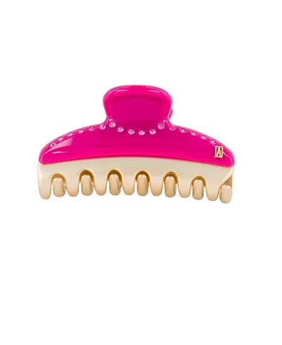 Alexandre De Paris Vendome Strass Hair Clip In Pink