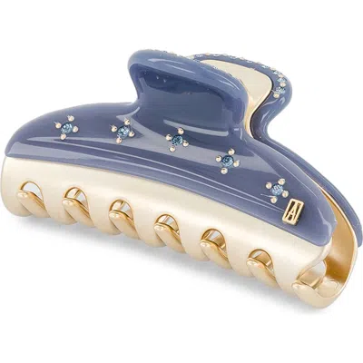 Alexandre De Paris Vendrome Crystal Hair Clip In Blue