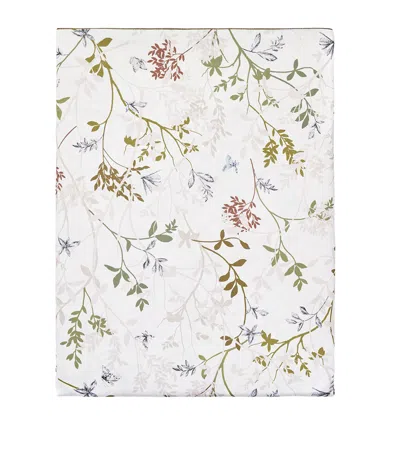 Alexandre Turpault Jardin Des Sens King Flat Sheet In Ivory