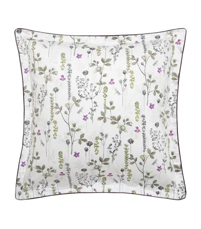 Alexandre Turpault Organic Cotton Bucolique Square Pillowcase In Green