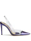 Alexandre Vauthier 105mm Metallic-finish Pumps In Blue