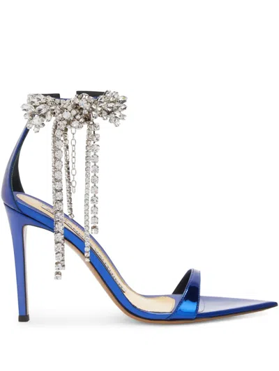 Alexandre Vauthier 105mm Rhinestone-embellished Sandals In Blue