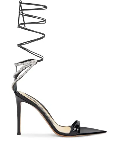 Alexandre Vauthier 111 Rhinestone-embellished Sandals In Black