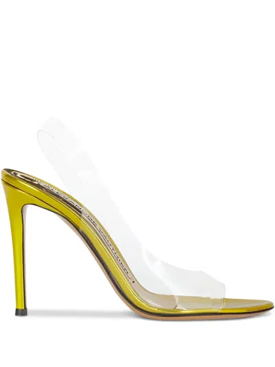 Alexandre Vauthier Transparent-strap Slingback Sandals In Yellow