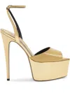 Alexandre Vauthier 116mm Metallic Finish Sandals In Gold
