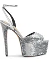 Alexandre Vauthier 160mm Sequin-embellished Sandals In Silver