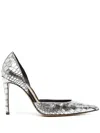 Alexandre Vauthier 90mm Crocodile-effect Leather Pumps In Silver
