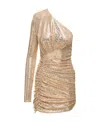 Alexandre Vauthier Gold Mini Dress In Nude