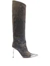 Alexandre Vauthier Alex 100mm Pointed-toe Boots In Silver
