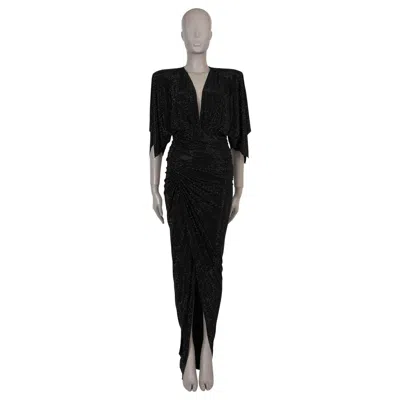 Pre-owned Alexandre Vauthier Alexander Vauthier Black Viscose 2023 Crystal Embellished Gown Dress 38 S
