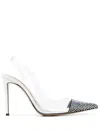 Alexandre Vauthier Amber Ghost 100mm Crystal-embellished Stiletto Pumps In 010white