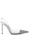Alexandre Vauthier Amber Ghost 100mm Crystal-embellished Stiletto Pumps In Silver