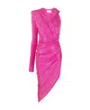 Alexandre Vauthier Rhinestone-embellished Hooded Dress In Pink