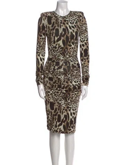 Pre-owned Alexandre Vauthier Animal Print Knee-length Dress In Neutral