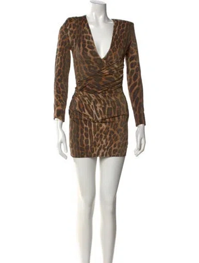 Pre-owned Alexandre Vauthier Animal Print Mini Dress