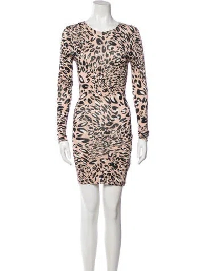 Pre-owned Alexandre Vauthier Animal Print Mini Dress In Pink