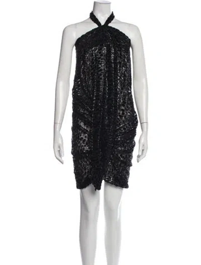 Pre-owned Alexandre Vauthier Animal Print Mini Dress W/ Tags In Black
