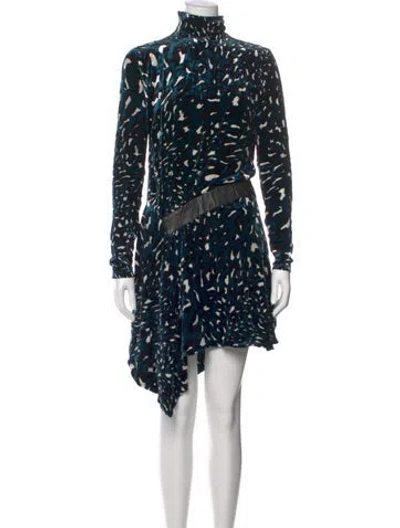 Pre-owned Alexandre Vauthier Animal Print Mini Dress W/ Tags In Blue
