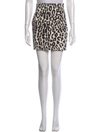 Pre-owned Alexandre Vauthier Animal Print Mini Skirt In Black