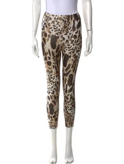 Pre-owned Alexandre Vauthier Animal Print Skinny Leg Pants