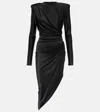 Alexandre Vauthier Asymmetric Draped Jersey Minidress In Black