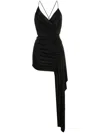 Alexandre Vauthier Black Draped Mini Dress In Black