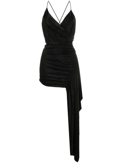 Alexandre Vauthier Black Draped Mini Dress