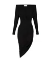 Alexandre Vauthier Asymmetric Midi Dress In Black