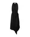 Alexandre Vauthier Halterneck Pleated Midi Dress In Black