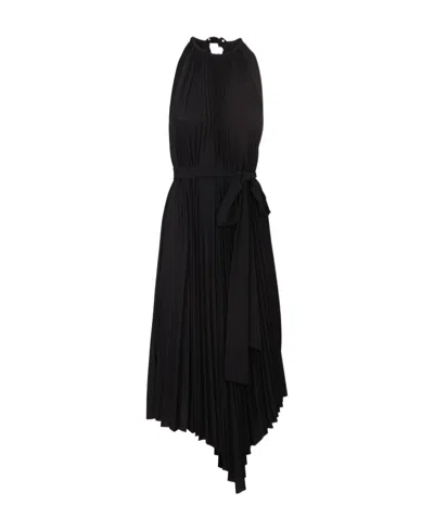 Alexandre Vauthier Asymmetric Pleated Dress In Black